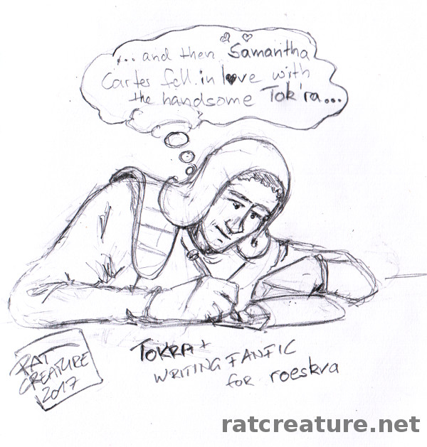 Tokra + writing fanfic for roeskva