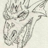 preview of a dragon pencil drawing